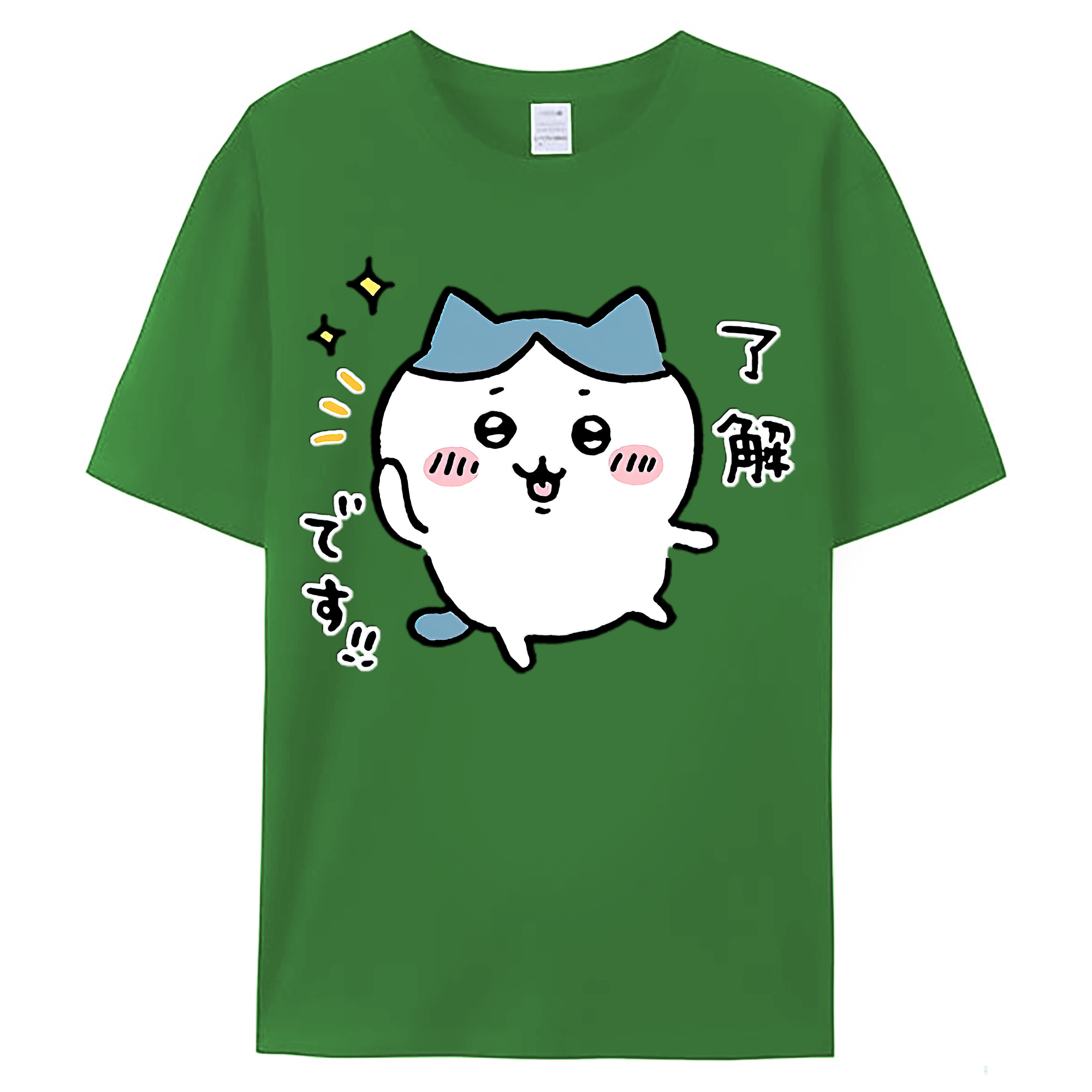 （画像用） ちいかわ ハチワレ Chii-kawa hachiware レディースカジュアルプリントTシャツ（綿100％）